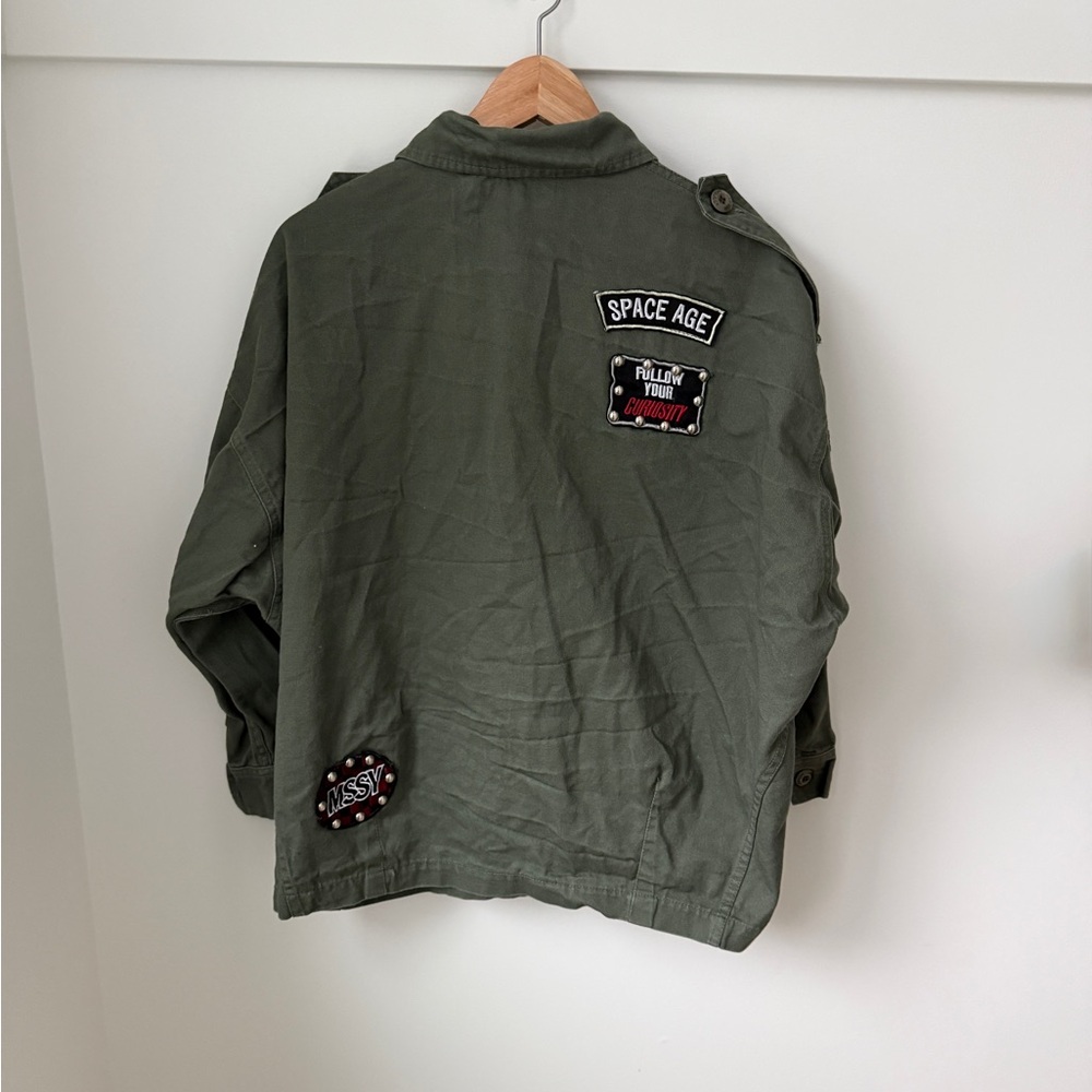MOUSSY Vintage Military Utility Jacket with Patches - Picture 4 of 4